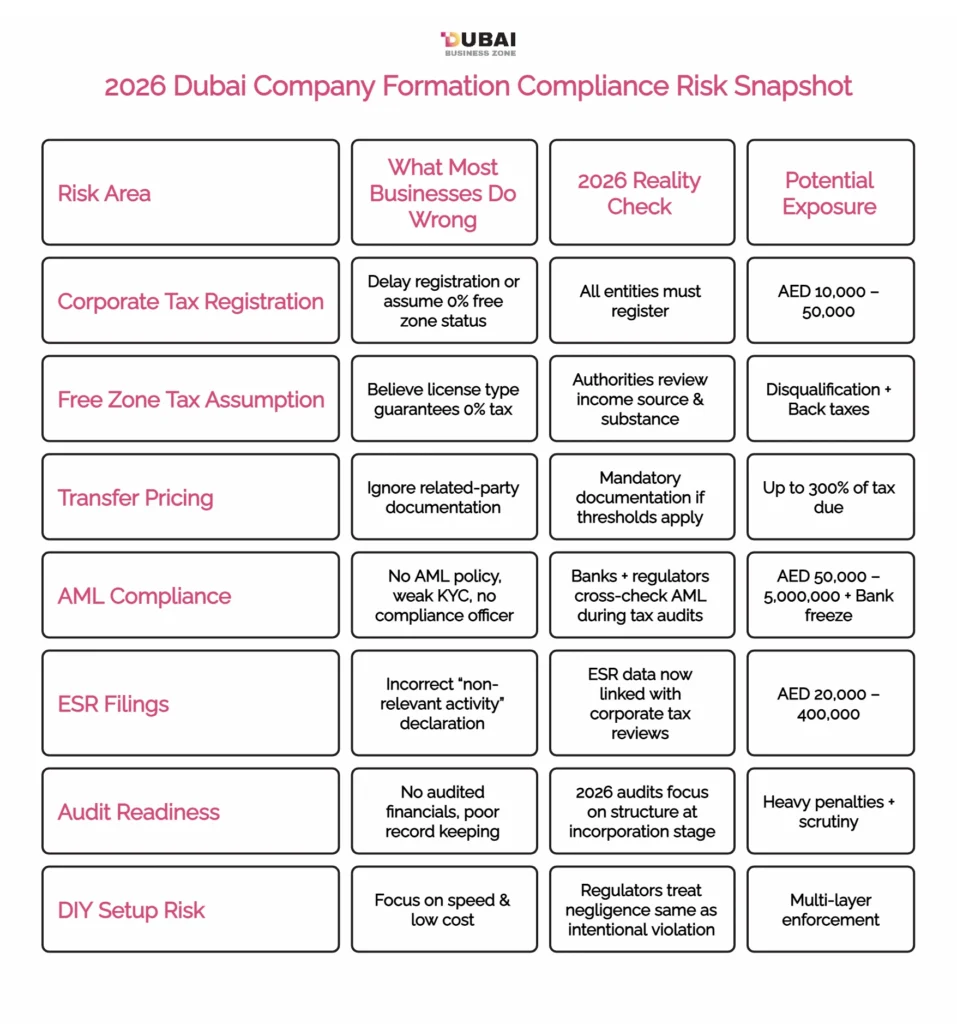 2026 Dubai Company Formation Compliance Risk Snapshot